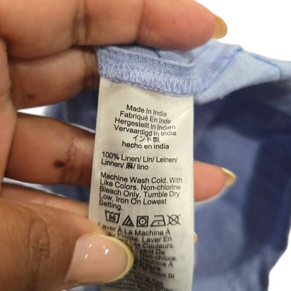 J.Crew Maxine Button-Back Shift Dress Women's Small Blue Linen Sleeveless NWT - Picture 9 of 9